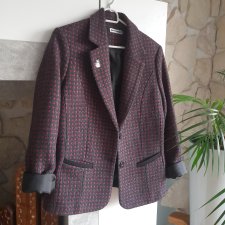 Marynarka w kropki bordo M