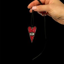 NASZYJNIK SZKLANY AMULET "TRZECIE OKO" WISIOREK WITRAŻ