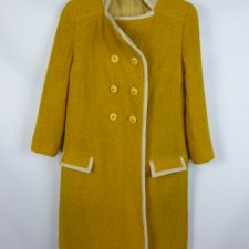 Cojana wełniany płaszczyk vintage wełna / S petite