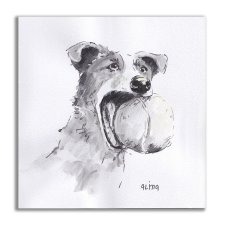 Jack Russell terier. Tenis. Grafika ręcznie malowana