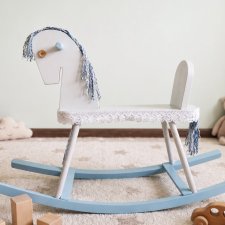 Koń na biegunach - bujana zabawka dla malucha - personalizowany drewniany bujak