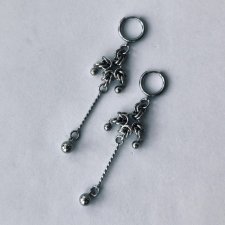 Kolczyki chainmaille ze stali chirurgicznej 7,7 cm gothic dark fairycore