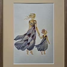 Mama i córka – print artystyczny A4 w ramie 30 × 40 cm