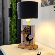 Lampa z drewna oliwnego i żywicy