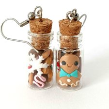 Świąteczne Kolczyki Ciastka w Słoikach Gingerbread Man Ciastek