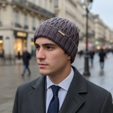 Czapka męska z wełny merino