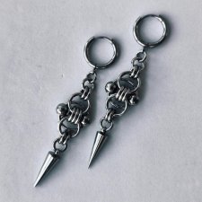 Kolczyki chainmaille z długimi kolcami – stal chirurgiczna | gothic, industrial, alternative