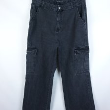 Pretty Little Thing cargo jeans proste spodnie dżins 16 / 44