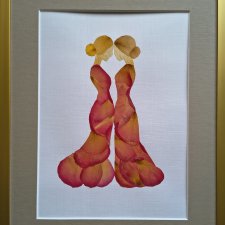 Blisko siebie – oryginalny obraz z suszonych kwiatów 21 × 30 cm
