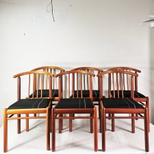 Komplet 6 krzeseł tekowych, Mid Century, Dania lata 70