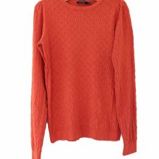 Soaked in Luxury Lekki sweter bluzka z długim rękawem bawełna S rudy rdzawy brąz