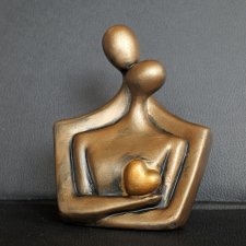 Rzeźba z gipsu Para Zakochanych brąz wys. 12,3 cm