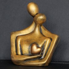 Rzeźba Para Zakochanych jasne złoto wys. 12,3 cm