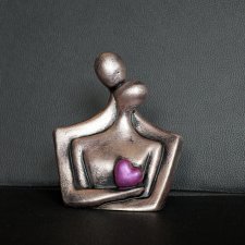 Rzeźba Para Zakochanych róż metaliczny wys. 11,8 cm