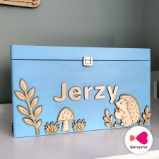 Duża skrzynia/pudełko Jeżyki personalizowana