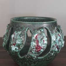 Ceramika artystyczna Glit Iceland  lava clay 1977 vintage świecznik mid-century brutalizm