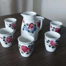 Lilienn Porzelan Austria zestaw porcelanowy dzbanek i kubki vintage retro  farmhouse