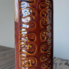 Ceramiczny wazon brązowy porcelit vintage 60s / 70s mid century modern Pruszków PRL made in Poland