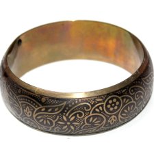 LAWENDOWA Metalowa szeroka BRANSOLETKA orient