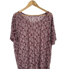 JACKIE bluzka ażurowa koronka  wzór bordo 52 6XL