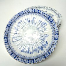 Talerzyki deserowe Echt Tuppack China Blau Parowa Przedwojenna porcelana Śląsk Antyk