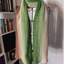 Jesienny szalik unisex / zieleń i brąz