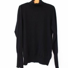 Czarny golf vintage wiskoza sweter z golfem