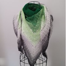 Zielono-szara chusta ombre
