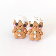 Zabawne świąteczne kolczyki pierniczki