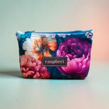 Etui na klucze z weluru w peonie – kwiatowe etui handmade