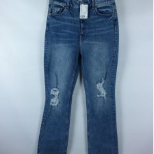 H&M straight jeans proste spodnie z dziurami / 40 z metką