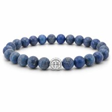 bransoletka męska KOMPAS- lapis lazuli i srebro 925