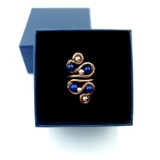 Lapis lazuli pierścionek z miedzi
