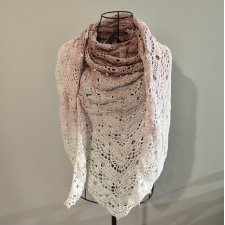 Pastelowa chusta ombre Sis / dodatek ślubny / brudy róż - pastelowy róż - biel