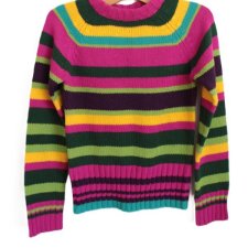 Sweter vintage paski pasy kolorowy Only