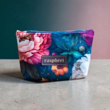 Etui na klucze z weluru w peonie – kwiatowe etui handmade