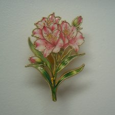 METALOWA EMALIOWANA PRZYPINKA PIN KWIAT LILIA LILIE