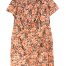 STYLONOWA   sukienka kwiaty PRL hand made L/XL