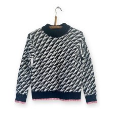M&S - WZORZYSTY SWETER - ALPAKA - S
