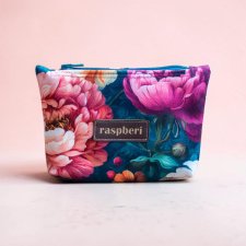Etui na klucze z weluru w peonie – kwiatowe etui handmade