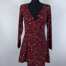 H&M Divided sukienka kopertowa guziki panterka / 36 - S