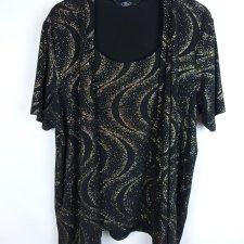 BM bluzka z brokatem bliźniak z narzutką / L plus size - 50/52