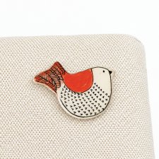 Broszka Pin Czerwony Ptaszek
