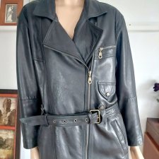 prawdziwy vintage skóra naturalna oversize