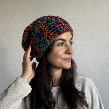 Kolorowa czapka beanie wełniana z alpaką – ręcznie wykonana w Polsce