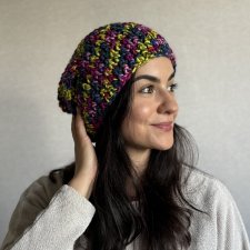 Kolorowa czapka beanie wełniana z alpaką – ręcznie wykonana w Polsce