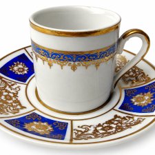 Filiżanka do mokki espresso kobalt i złocenia PM Martinroda NRD / GDR lata 60/70 Vintage