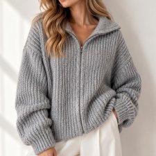 H&M puszysty sweter na zamek