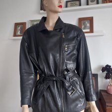 prawdziwy vintage skóra naturalna oversize