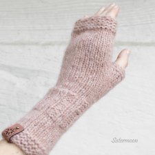 Beżowy Róż mitenki alpaka i wełna merino